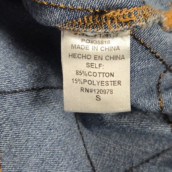 Entro Quilted Denim Button Up Shirt Women’s Western Vintage Vibe Casual S - Picture 6 of 12